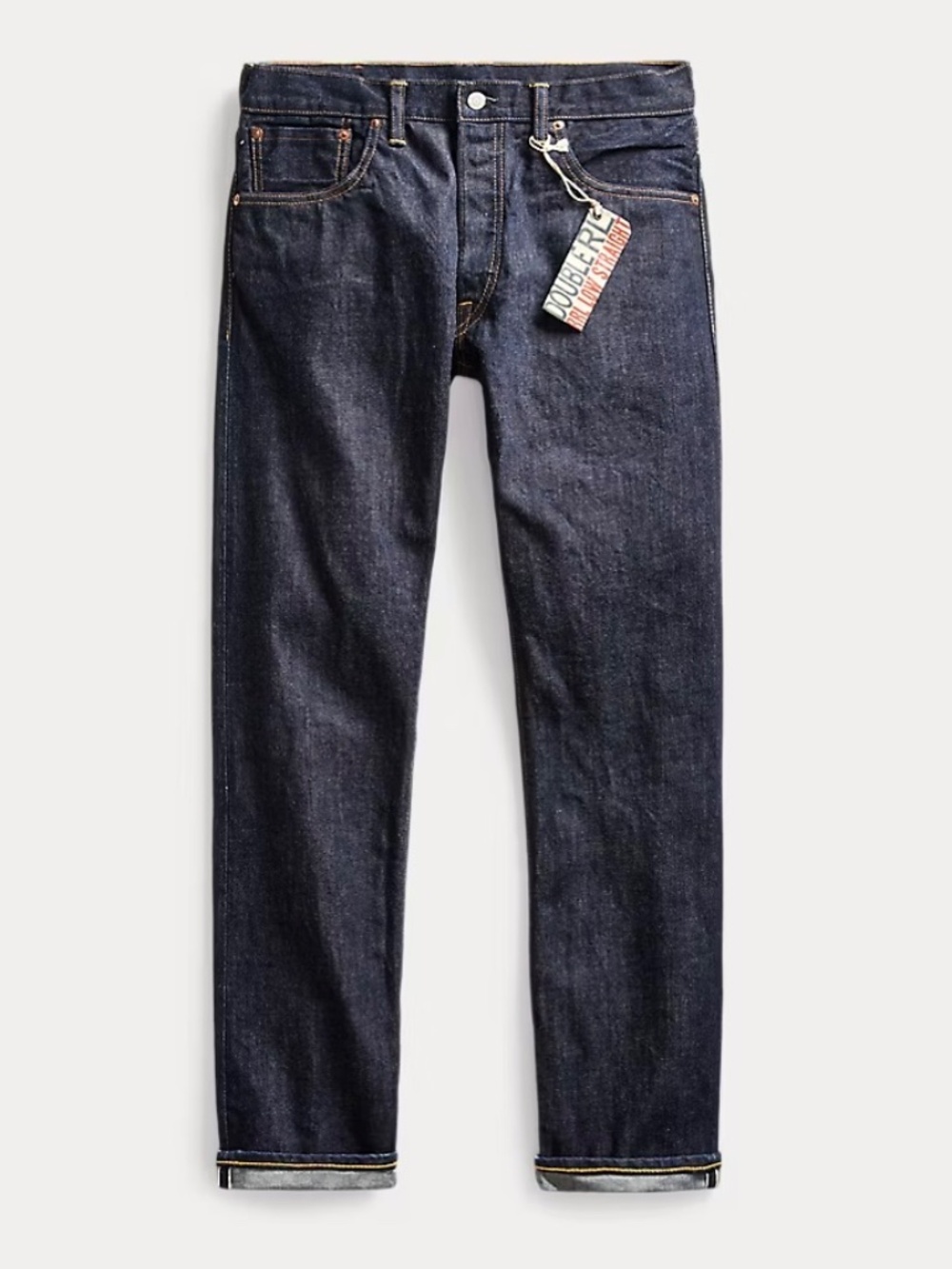 RALPH LAUREN DOUBLE RL Low Straight Japanese Selvedge Denim Jeans - 34x32